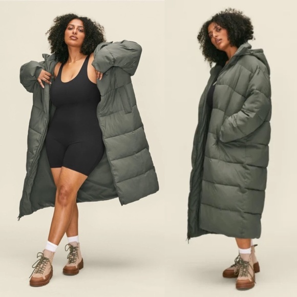 girlfriend collective Jackets & Blazers - GIRLFRIEND COLLECTIVE | Long Puffer Coat Thyme M NWT